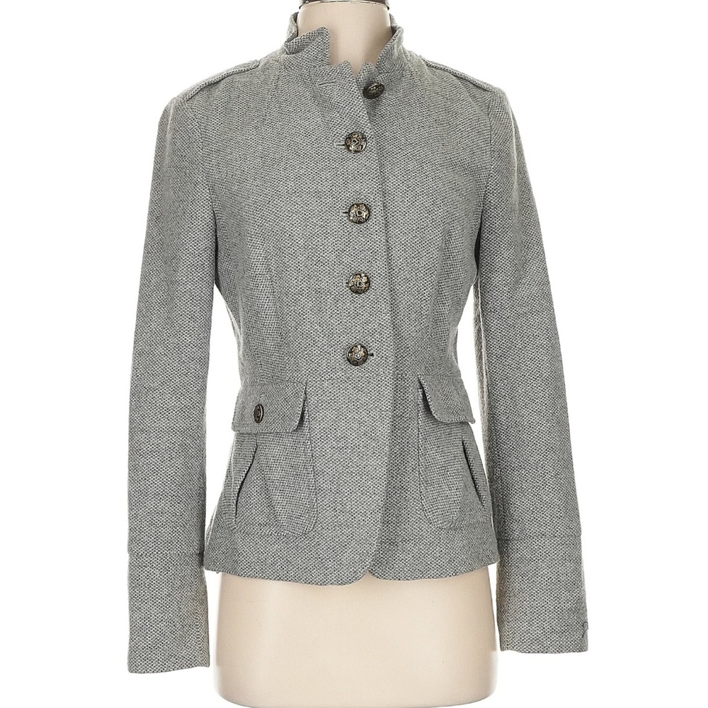 Banana Republic Gray Blazer with Notched Lapels and Tailored Fit